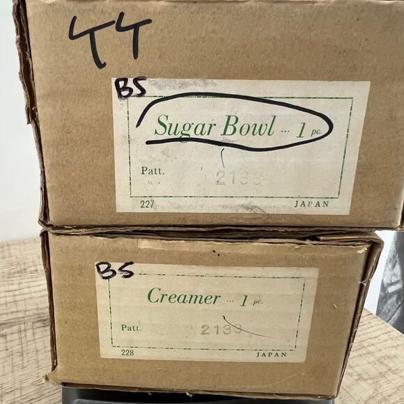 Noritake VINTAGE 50s Japanese Porcelain Sugar & Creamer Set Bamboo 2133 B05 - Picture 14 of 14